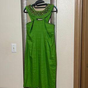 Beautiful midi dress with embellished neckline
